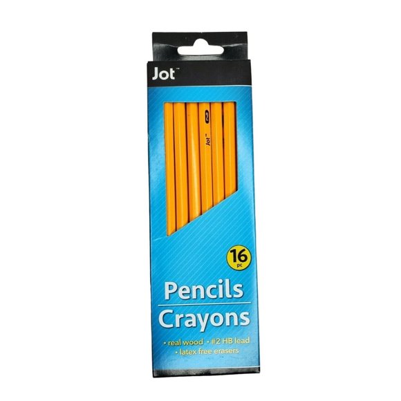 Real Wood Latex Free Eraser HB Lead Yellow 16 Pack Jot #2 Pencils School Office - Picture 1 of 5